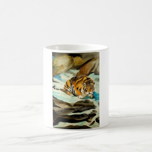 Wasserfarbe Tiger Kaffeetasse (Mittel)