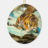 Wasserfarbe Tiger Keramik Ornament (Links)
