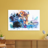 Wasserfarbe Tiger Leinwanddruck (Insitu (Wohnzimmer))