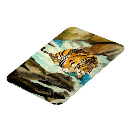Wasserfarbe Tiger Magnet (Linke Seite)