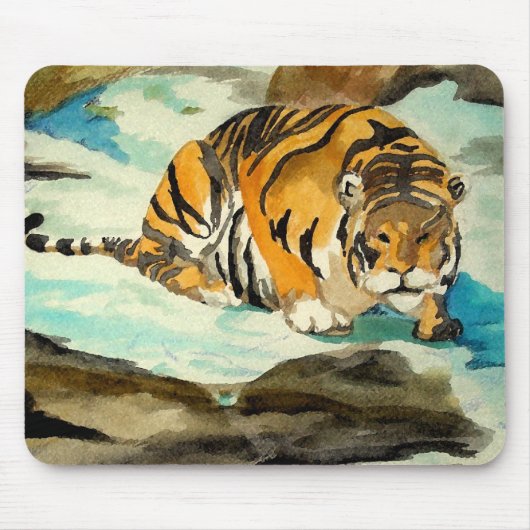 Wasserfarbe Tiger Mousepad (Vorne)