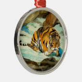 Wasserfarbe Tiger Ornament Aus Metall (Rechts)