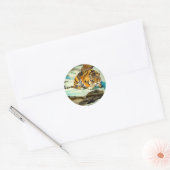 Wasserfarbe Tiger Runder Aufkleber (Umschlag)