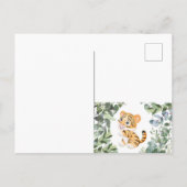 Wasserfarbe Tiger Safari Jungle Leaf Babydusche Postkarte (Rückseite)
