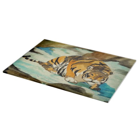 Wasserfarbe Tiger Schneidebrett (Ecke)