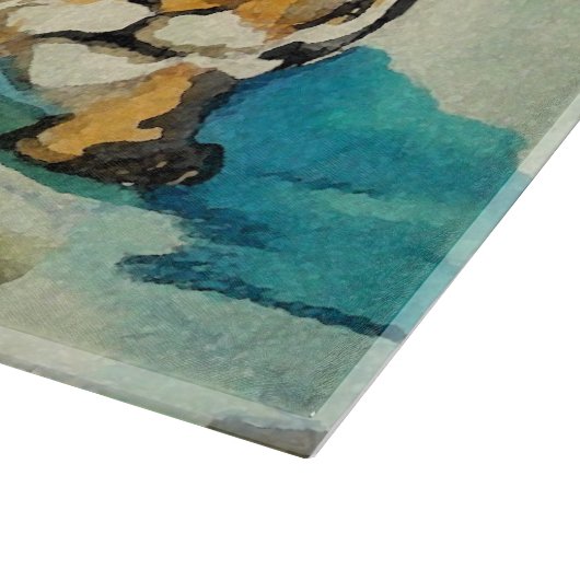 Wasserfarbe Tiger Schneidebrett (Ecke)
