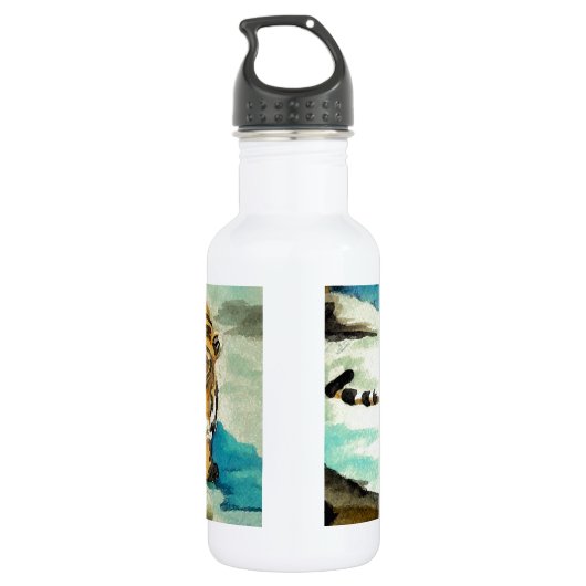 Wasserfarbe Tiger Trinkflasche (Rückseite)