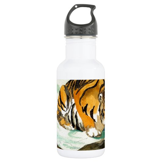 Wasserfarbe Tiger Trinkflasche (Vorderseite)