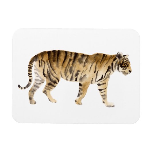 Wasserfarbe Tiger Wandern Magnet (Horizontal)