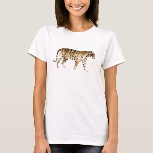 Wasserfarbe Tiger Wandern T-Shirt (Vorderseite)