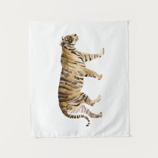 Wasserfarbe Tiger Wandern Wandteppich (Vorderseite)