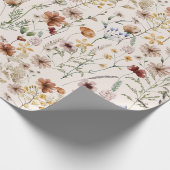 Wasserfarbe Tiny Bloom Boho Blumenmuster Geschenkpapier (Ecke)