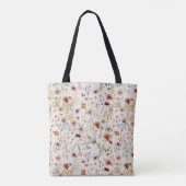 Wasserfarbe Tiny Bloom Boho Blumenmuster Tasche (Rückseite)