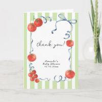 Wasserfarbe Tomato Baby Dusche Danke