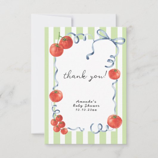 Wasserfarbe Tomato Baby Dusche Danke (Vorderseite)