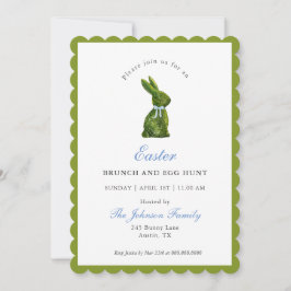 Wasserfarbe Topiary Bunny Osterfest Brunch Einladung