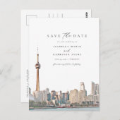 Wasserfarbe Toronto Canada Skyline Save the Date Postkarte (Vorne/Hinten)