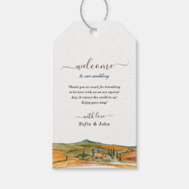 Wasserfarbe Toskana Italien Skyline Hochzeit Willk Geschenkanhänger