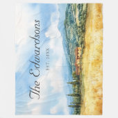 Wasserfarbe Toskana Name Mittelmeer Fleecedecke (Vorderseite)