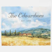 Wasserfarbe Toskana Name Mittelmeer Fleecedecke (Vorderseite (Horizontal))