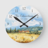 Wasserfarbe Toskana Name Mittelmeer Runde Wanduhr (Vorderseite)