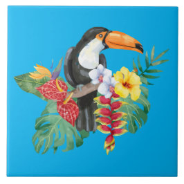 Wasserfarbe Toucan Fliese