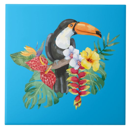 Wasserfarbe Toucan Fliese (Vorderseite)