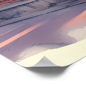 Wasserfarbe Traditioneller japanischer Tempel im S Poster (Ecke)