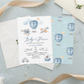 Wasserfarbe Transport Babydusche Einladung