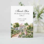 Wasserfarbe Traumgrüner Garten elegant Dankeskarte (Stehend Vorderseite)
