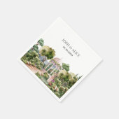 Wasserfarbe Traumgrüner Garten elegant Serviette (Ecke)