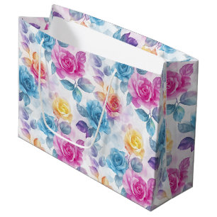 Wasserfarbe Traumhafte Rose Große Geschenktasche Geschenktüte