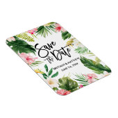 Wasserfarbe Tropenblumen Save the Date Magnet (Rechte Seite)