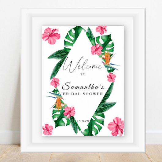 Wasserfarbe Tropisch - Brautparty Begrüßungszeiche Poster
