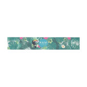 Wasserfarbe Tropisch mit Toucan Aquamarin ID577 Einladungsbanderole (Flach)