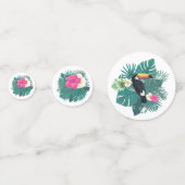 Wasserfarbe Tropisch mit Toucan Aquamarin ID577 Konfetti (Rückseiten)