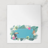 Wasserfarbe Tropisch mit Toucan Aquamarin ID577 Platzkarte (Außenseite Aufgefaltet)