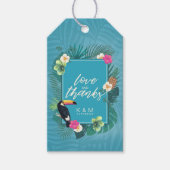 Wasserfarbe Tropisch mit Toucan Vielen Dank Aquama Geschenkanhänger (Vorderseite)