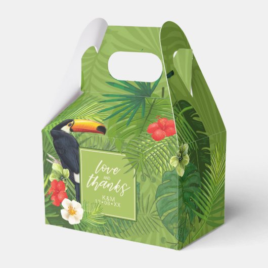 Wasserfarbe Tropisch mit Toucan Wedding V2 Gr ID57 Geschenkschachtel (Vorderseite)