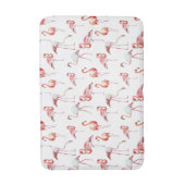 Wasserfarbe Tropisch rosa Flamingo Badematte (Vorderseite Vertikal)