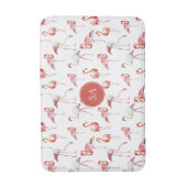 Wasserfarbe Tropisch rosa Flamingo Badematte (Vorderseite Vertikal)