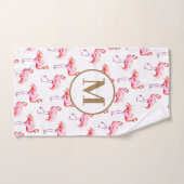 Wasserfarbe Tropisch rosa Flamingo | Benutzerdefin Badhandtuch Set (Handtuch)