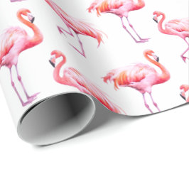 Wasserfarbe Tropisch rosa Flamingo Geschenkpapier