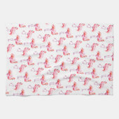 Wasserfarbe Tropisch rosa Flamingo Geschirrtuch (Horizontal)