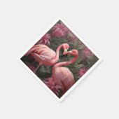Wasserfarbe Tropisch rosa Flamingo Romance Serviette (Ecke)