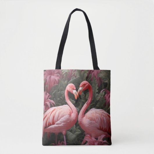 Wasserfarbe Tropisch rosa Flamingo Romance Tasche (Vorderseite)