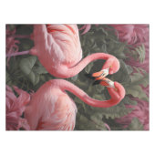 Wasserfarbe Tropisch rosa Flamingo Romance Tischdecke (Vorderseite (Horizontal))