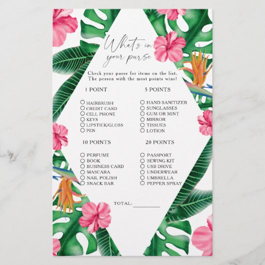 Wasserfarbe tropisch - Was ist in Ihrem Geldbeutel (Vorderseite)