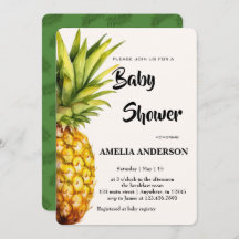 Wasserfarbe Tropische Ananas Babydusche