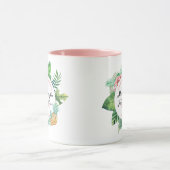 Wasserfarbe Tropische Ananas Orchidee Gastgeschenk Tasse (Zentrum)